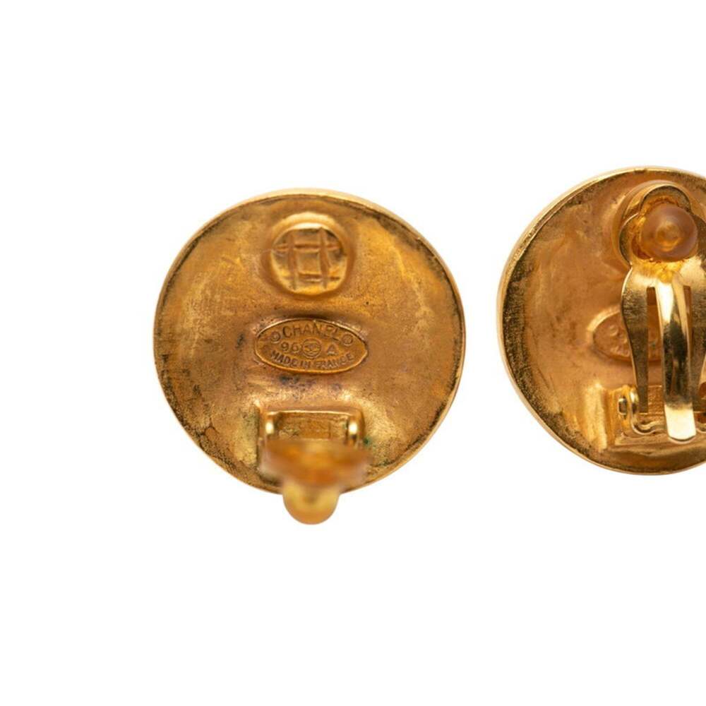 CHANEL Authentic Gold Logo Earrings - Picture 3 of 3